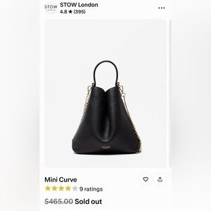 STOW Mini Curve Leather Mini Bag in Black